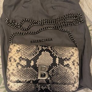 Balenciaga Python Print Shoulder Bag